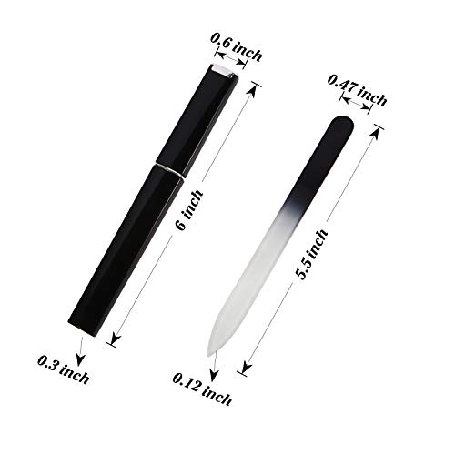 3 Pack Crystal Glass Nail File with Case, Glass Fingernail File for Natural N...