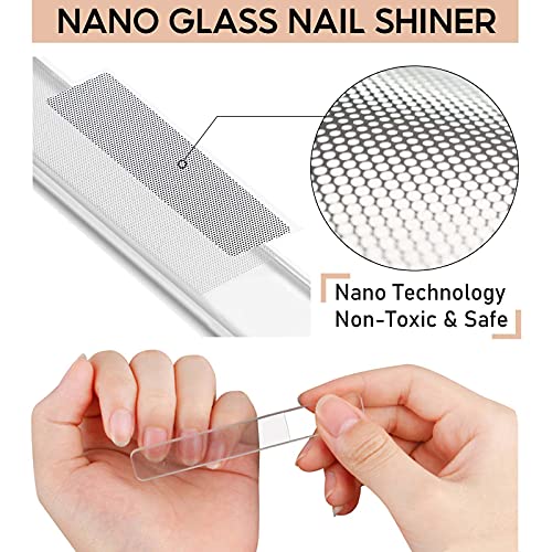 Crystal Glass Nail File, Nail Files and Buffers with Case Premium Fingernail ...