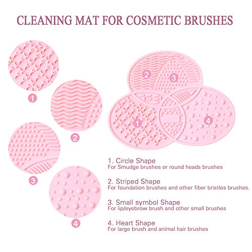 Makeup Brush Cleaning Mat & Makeup Brush Drying Rack, YLong-ST 28 Holes Makeu...
