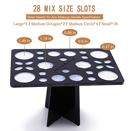 Makeup Brush Cleaning Mat & Makeup Brush Drying Rack, YLong-ST 28 Holes Makeu...