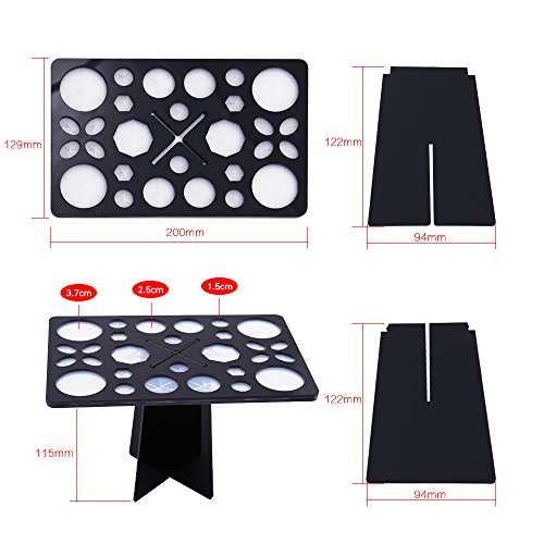 Makeup Brush Cleaning Mat & Makeup Brush Drying Rack, YLong-ST 28 Holes Makeu...