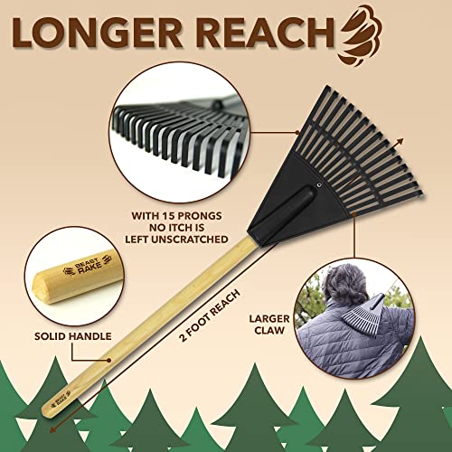 Back Scratcher | Lightweight, Oversized Rake Back Scratcher | 15 Prongs, Wide...