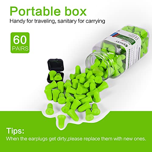 60Pair Ultra Soft Foam Earplugs, 35dB Ear Plugs for Sleeping Noise Cancelling...