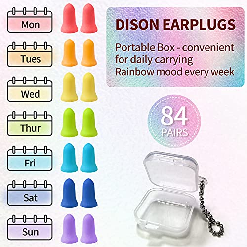 84pairs Foam Ear Plugs, 38dB Soft Sleep Earplugs, Noise Cancelling, Sound Blo...