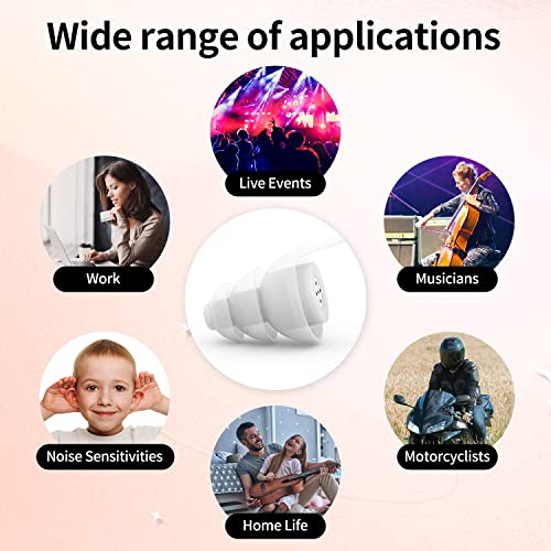Reusable Ear Plugs for Concert, Noise Reduction Concert Earplugs, 2Pair Speci...