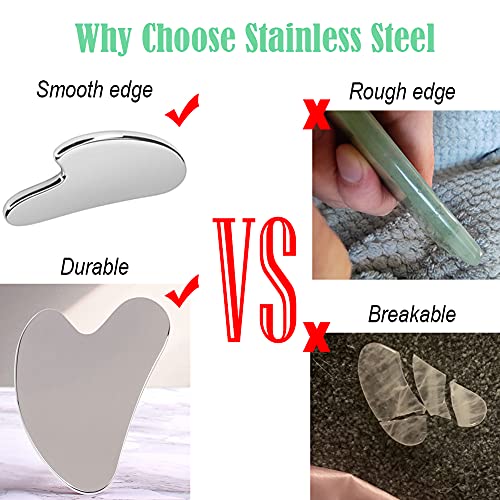 Ditind Gua Sha, Gua Sha Facial Tools, Stainless Steel Guasha Tool for Facial ...