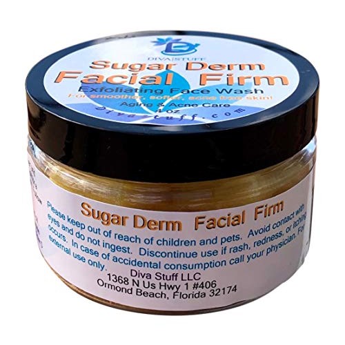 New! Sugar Derm Facial Firm,All Natural Face Scrub & Cleanser, 4 oz, Diva Stuff