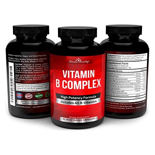 Divine Bounty Super B Complex Vitamins - All B Vitamins Including B12, B1, B2...