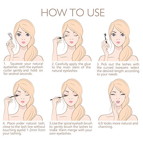 EYELASHEVOLUTION DIY Eyelash Extension, 3D Effect Glue Bonded Band Individual...