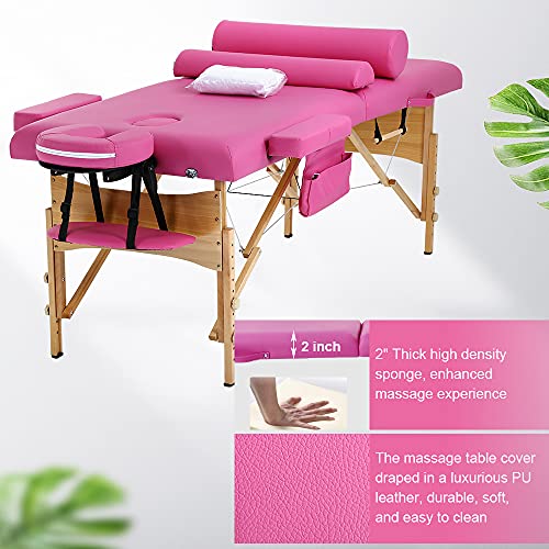 Dkeli Massage Table Portable Spa Bed Foldable 73 Inch Height Adjustable Massa...