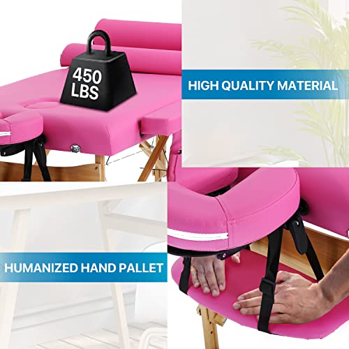 Dkeli Massage Table Portable Spa Bed Foldable 73 Inch Height Adjustable Massa...