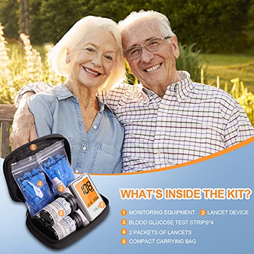 Blood Glucose Monitor - Portable Diabetes Testing Kit with 100 Test Strips an...