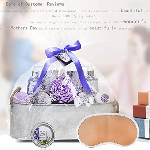 Spa Gift Baskets for Women Lavender Bath and Body At Home Spa Kit Mothers Day...