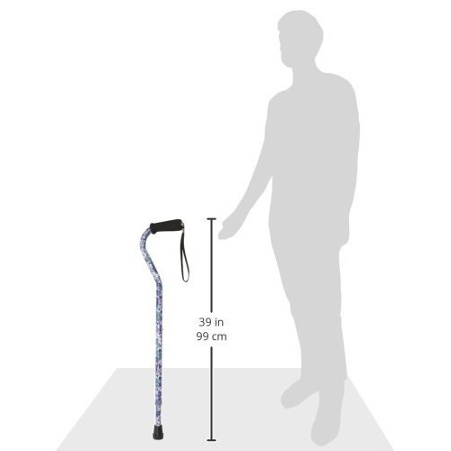 DMI Adjustable Designer Cane with Offset Handle, Comfort Grip and Strap, Purp...