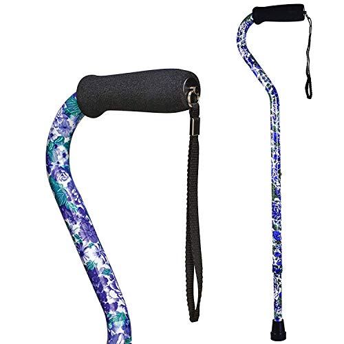 DMI Adjustable Designer Cane with Offset Handle, Comfort Grip and Strap, Purp...