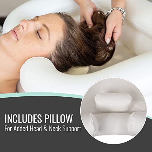 DMI Portable Shampoo Bowl, Inflatable Shampoo Bowl and Wash Basin for Bedside...