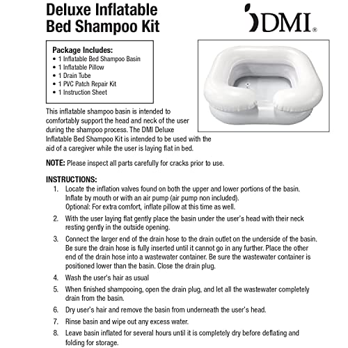 DMI Portable Shampoo Bowl, Inflatable Shampoo Bowl and Wash Basin for Bedside...