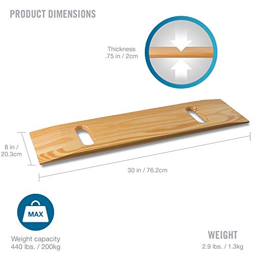 DMI Transfer Board and Slide Board Made of Heavy-Duty Wood for Patient, Senio...