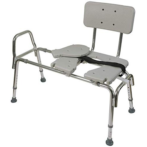 DMI Tub Transfer Bench and Shower Chair with Non Slip Aluminum Body, Adjustab...