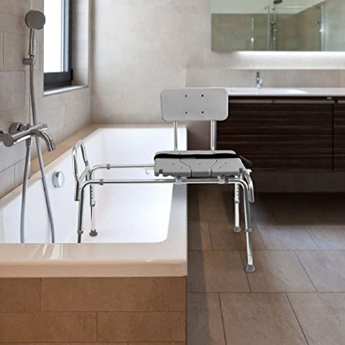 DMI Tub Transfer Bench and Shower Chair with Non Slip Aluminum Body, Adjustab...