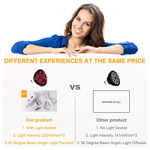 Red Light Therapy Lamp-54W 18 LED Infrared Light Therapy Device with Adjustab...