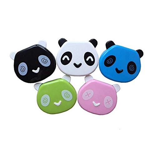 DMtse Cute Panda Simple Contact Lens Travel Case Container Kit Set with Mirro...