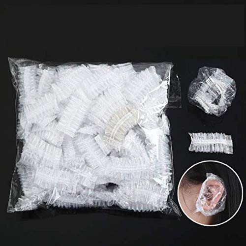 DNHCLL 100PCS Ear Protector Caps Disposable Elastic Clear Shower Water Ear Co...