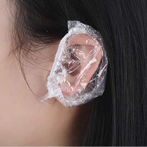 DNHCLL 100PCS Ear Protector Caps Disposable Elastic Clear Shower Water Ear Co...