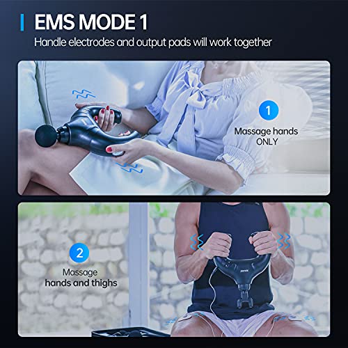 Massage Gun Deep Tissue with EMS, 20 Speed Percussion Muscle Massager Gun and...