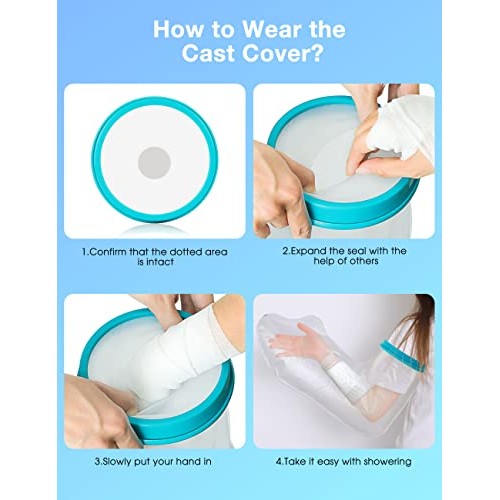 Cast Covers for Shower Arm, Doact Waterproof Cast Cover Arm Kids Teens to Kee...