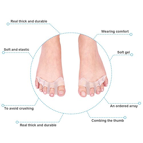 Toe Separators Gel Silicone Toe Spacers, Hammer Toe Straightener Spreaders, O...