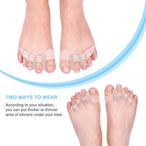 Toe Separators Gel Silicone Toe Spacers, Hammer Toe Straightener Spreaders, O...