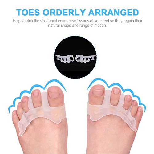 Toe Separators Gel Silicone Toe Spacers, Hammer Toe Straightener Spreaders, O...