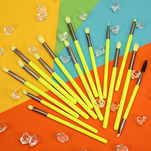 Docolor Eyeshadow Brush Set 15Pcs Neon Green Eye Makeup Brushes Professional ...