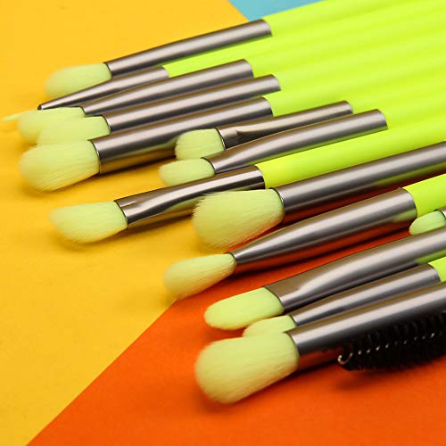 Docolor Eyeshadow Brush Set 15Pcs Neon Green Eye Makeup Brushes Professional ...