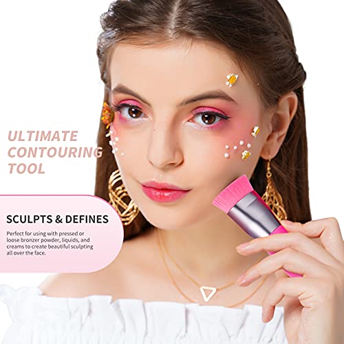 Docolor Flat Top Kabuki Foundation Brush Synthetic Professional Contours & Sc...