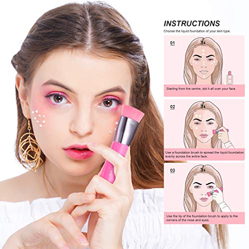 Docolor Flat Top Kabuki Foundation Brush Synthetic Professional Contours & Sc...