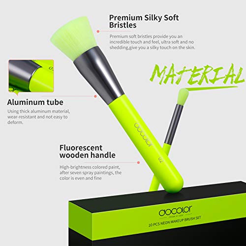 Docolor Makeup Brushes 10 Pcs Premium Synthetic Kabuki Foundation Brush Blend...