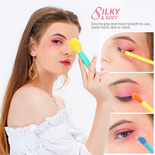 Docolor Makeup Brushes 15 Pcs Colourful Makeup Brush Set Premium Christmas Gi...