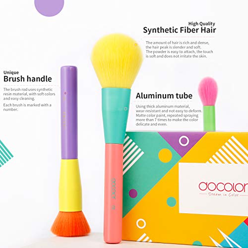 Docolor Makeup Brushes 15 Pcs Colourful Makeup Brush Set Premium Christmas Gi...
