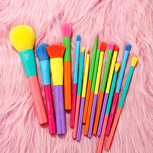 Docolor Makeup Brushes 15 Pcs Colourful Makeup Brush Set Premium Christmas Gi...
