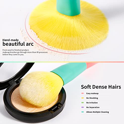 Docolor Makeup Brushes 15 Pcs Colourful Makeup Brush Set Premium Christmas Gi...