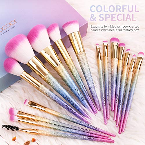 Docolor Makeup Brushes 16Pcs Fantasy Makeup Brushes Set Christmas Gift Profes...