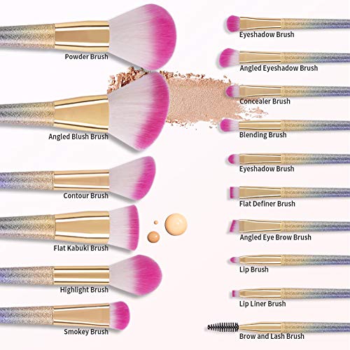 Docolor Makeup Brushes 16Pcs Fantasy Makeup Brushes Set Christmas Gift Profes...