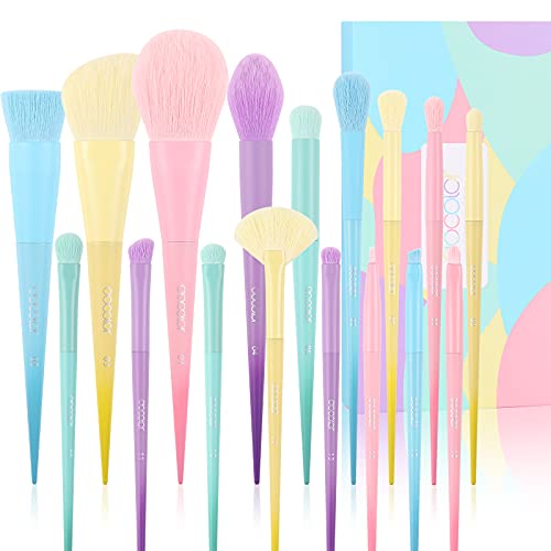 Docolor Makeup Brushes 17 Pcs Colourful Makeup Brush Set Premium Gift Synthet...