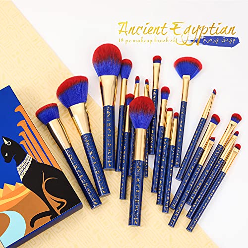 Docolor Makeup Brushes 19PCs Bastet Cat Makeup Brush Set Premium Synthetic Ka...