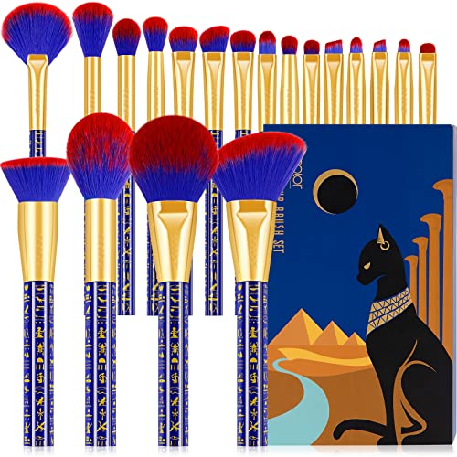 Docolor Makeup Brushes 19PCs Bastet Cat Makeup Brush Set Premium Synthetic Ka...