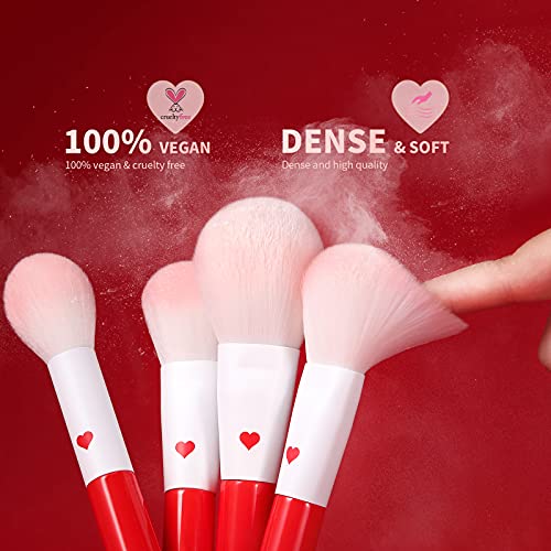 Docolor Makeup Brushes 32 Piece Period Red Professional Makeup Brush Set Prem...