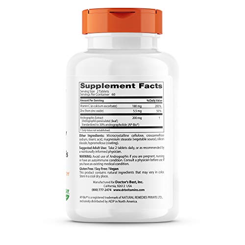 Doctor's Best Respiratory Care with Andrographis Leaf Extract, Supports Immun...