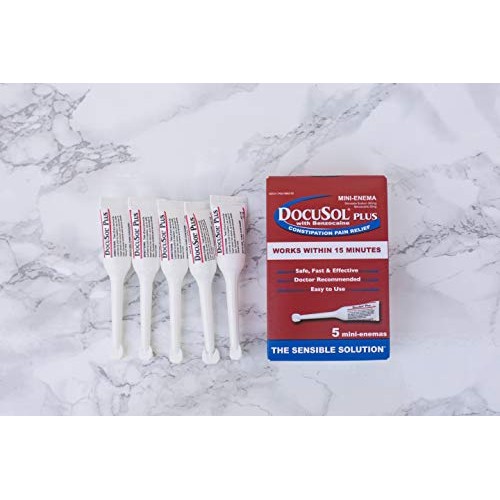 Docusol Plus Docusate Sodium with Benzocaine Mini Enema, Clear, 5 ml, 5 Count